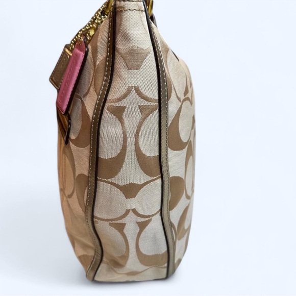 Coach Poppy Metallic Signature Tote, Champagne & Bronze